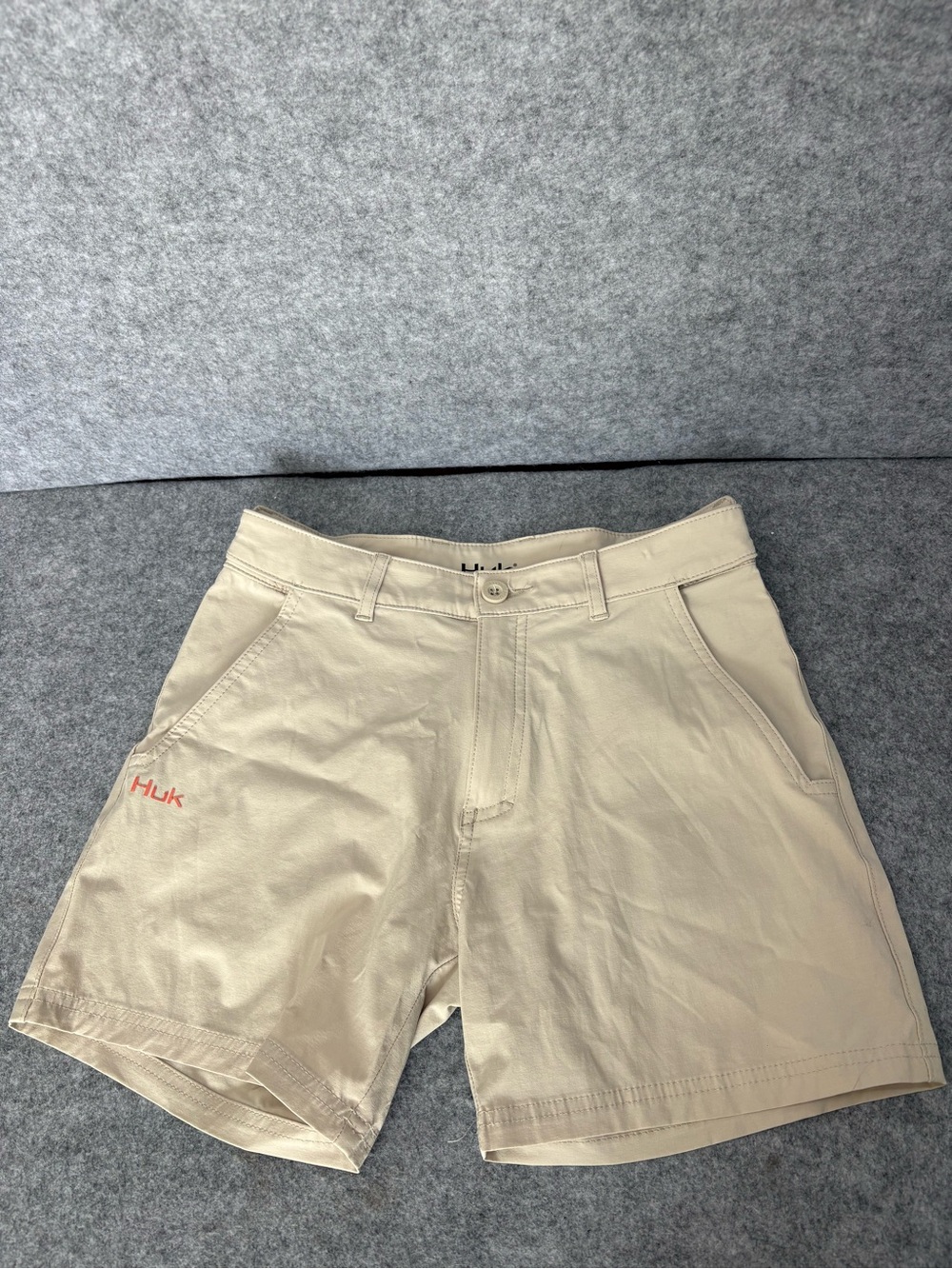 Huk Next level quick dry performance fishing shorts bone small
